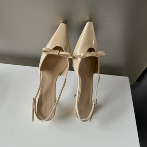2025 Spring and Summer New Elegant Bow Pointed Heel Women's Shoes Korean Style Elegant All-match Toe <b>Sandals</b> - Product Image 5