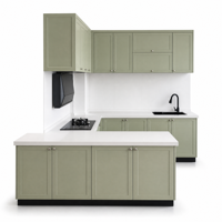 Meubles de cuisine modernes de luxe en bois massif, meubles de cuisine sur mesure en bois massif pour rangement domestique