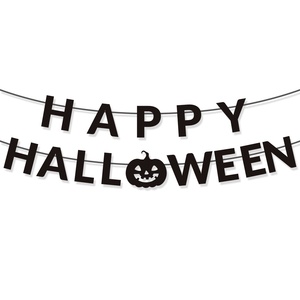 Banderas Decorativas Temáticas de Halloween 2025 para Fiestas Transfronterizas, Venta al por Mayor, Diseños de Calabazas, Murciélagos y Telarañas <span class=keywords><strong>en</strong></span> Naranja y Blanco para Hogar y Escuela - Product Image 5