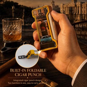 Encendedor de Cigarros GUEVARA Personalizado con Impresión Completa, Encendedor de Llama Azul de un Solo Chorro con Punzón Integrado, Encendedor de Cigarros con Arte Cubano Vintage - Product Image 5