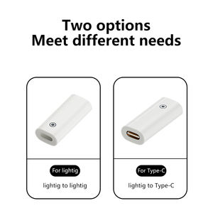 อะแดปเตอร์ชาร์จสําหรับ iPhone ดินสอ Type-C USB-C ถึง 8 พินตัวแปลงปลั๊กตัวเมียถึงตัวเมียขั้วต่อสมาร์ทสีขาว - Product Image 3