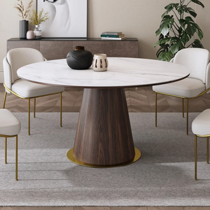 NOVA luce di lusso rotondo sinterizzato pietra tavolo da pranzo set 4 6 posti in marmo tavoli da pranzo con sedie casa sala da pranzo mobili - Product Image 6