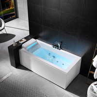 Baignoire Spa Moderne en Acrylique avec Système de Température Constante, Design Écologique, Cascade de Bulles d'Air et Massage pour Salle de Bain de Villa