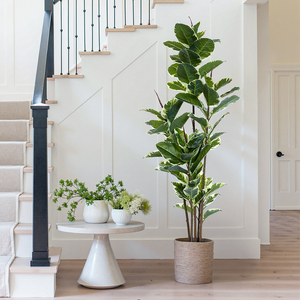 Tanaman Oak buatan 6 kaki, dekorasi dalam ruangan luar ruangan dengan Pot plastik, hadiah - Product Image 6