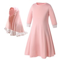 Nouveau modèle de robe musulmane pour enfants Abaya noire marine pour enfants à Dubaï Designs d'enfants de 11 ans