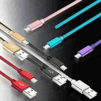 Kabel Data USB Nylon Kepang dengan Logo Custom 1M 2M 3M 3FT 6FT 10FT, Pengisian Cepat 5V2A, Micro USB, Aluminium Alloy, Plastik, Metal