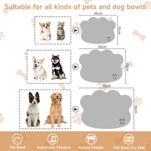 Tapis simple pour animaux de compagnie en forme de tête de chien, ovale, lavable, en cuir, pour litière de chat et alimentation, tailles 35x50, 45x60, 50x70 pour chien - Product Image 5