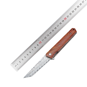 Couteau de poche en acier Damas à 76 couches, couteau EDC en <span class=keywords><strong>bois</strong></span>, <span class=keywords><strong>lame</strong></span> Tanto, couteau pliant de survie, extérieur, avec clip pour homme, prêt à être expédié - Product Image 6