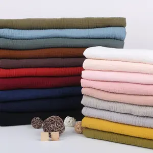 40s 100% algodón orgánico de dos pisos crepé Seersucker muselina doble gasa tela de algodón para bebé para ropa de bebé