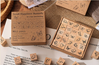 Vintage Botanisches Holzstempel-Set mit Pflanzen- und Blattdesign für Journaling, Retro Blumen- und Laubmotiv Holzstempel zum Skizzieren