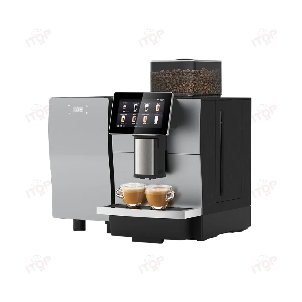 Mesin Espresso terbaik, pembuat Espresso Cappuccino Stainless Steel otomatis 220v 1550w