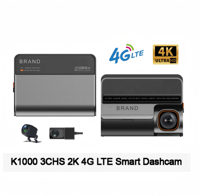 3CHs 2K 4G LTE Smart Dashcam with ADAS+DMS+BSD, Remote Live-view, GPS Trajectory, Parking Monitor