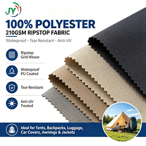 Tissu tissé Ripstop 100 % polyester 210 GSM personnalisé, enduit PU imperméable et résistant aux déchirures pour tentes d'extérieur, sacs à dos et housses de <span class=keywords><strong>voiture</strong></span> - Product Image 1