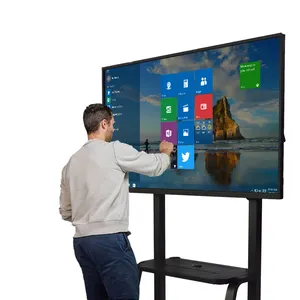 Papan Digital Pintar 86 inci, layar sentuh interaktif Panel datar papan putih pintar untuk mengajar konferensi aplikasi Multi Lapangan