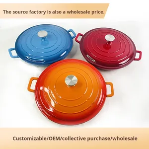 Marmite en fonte de 32 cm, isolée, non revêtue, pot à sec, design moderne, cuisinière universelle - Product Image 2