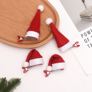 Mini Pinzas para el Cabello con Diseño de Santa Claus, Decoración Navideña, Pinza para el Cabello con Adorno de Pompones - Product Image 2