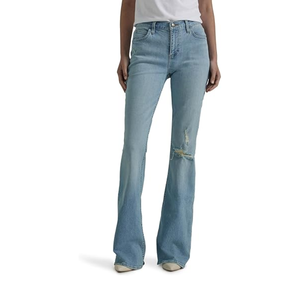 Women's High-Waist Slim Fit Casual <b>Bootcut</b> <b>Jeans</b> Breathable <b>Stretch</b> Denim Trousers with Flex Motion Waist Logo - Product Image 2