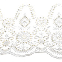 En stock – 8 motifs – Tissu jacquard ondulé brodé double face en coton blanc écologique, de poids moyen, enduit de PVC