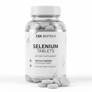 Tablet Selenium 100mcg 200mcg Suplemen Antioksidan Selenomethionine Dewasa 60/90 Tablet Per Botol OEM ODM Label Pribadi - Product Image 1
