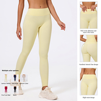 Leggings de yoga taille haute à compression unie, coupe ajustée, grandes tailles, avec contouring des hanches et ceinture lisse pour l'entraînement et l'exercice