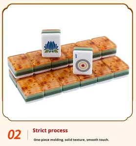 Tuiles <span class=keywords><strong>de</strong></span> Mahjong Américain Chic Léopard en Acrylique 4 Couches Gravure Claire 160 Pièces Résistantes à l'Eau et aux Rayures Ensemble Complet pour Usage Domestique - Product Image 5