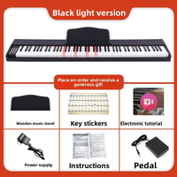Factory Wholesale Foldable Portable Beginner Home 88-Key Plastic Electronic Piano Keyboard with USB Type C 200 Rhythms 200 Tones
