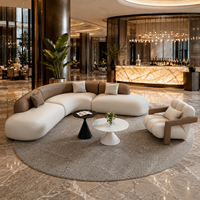 Canapé modulaire pour hall d'hôtel, canapé incurvé pour réception, canapé d'angle en L pour bureau, ensemble de canapés d'angle, mobilier d'hôtel