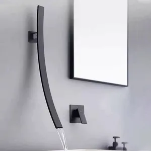 Современный хромированный Водопад Homedec, настенный смеситель для раковины, скрытый смеситель с одной ручкой для ванной комнаты
