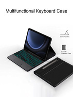 Casing Keyboard Plus, untuk Samsung Tab A9 + 11 inci S9 FE S8 + S7 12.4 Tablet A8/S6