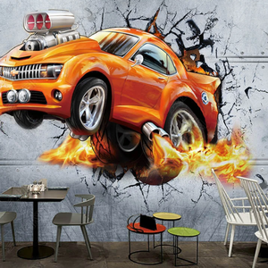 Intérieur de la maison <span class=keywords><strong>voiture</strong></span> rétro étanche <span class=keywords><strong>3D</strong></span> <span class=keywords><strong>papier</strong></span> <span class=keywords><strong>peint</strong></span> arrière-plan du salon - Product Image 3