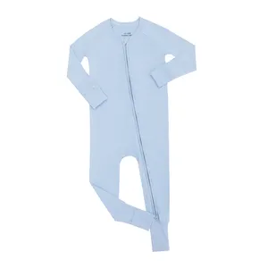 Kleine Kleine Klasse Neugeborenes Babykleidung Bambus Körperanzug Strampler Überfaltbare Manschetten solide Farbe Säugling Jumpsuit individuelle Babyanzüge