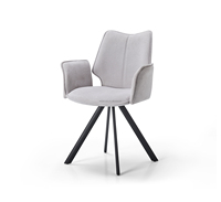 Best-seller Chaise élégante de cuisine en tissu gris clair avec accoudoir