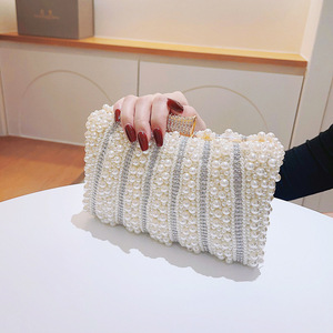 Vintage Pearl Women Handbag Evening Bag Luxury <b>Wedding</b> Bridal Ladies <b>Clutch</b> Chain White Shoulder Dress Dinner Bag - Product Image 3