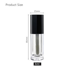 Tubes de gloss à lèvres dorés de 6 ml, vides, avec logo personnalisé, emballage de tubes de gloss à lèvres, boîte avec un grand applicateur à pinceau, emballage de gloss à lèvres - Product Image 6