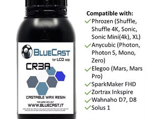 เรซิ่นพิมพ์สามมิติ BlueCast Cr3a สำหรับเครื่องพิมพ์ LCD/DLP น้ำหนัก 0.5 กก. เส้นใยสังเคราะห์ ผลิตในอิตาลี - Product Image 2