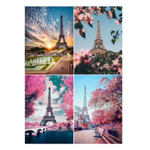 DIY 30*40cm Menara Eiffel dekorasi rumah Kit lukisan berlian bulat Penuh kualitas tinggi akrilik Modern arsitektur lukisan Berlian