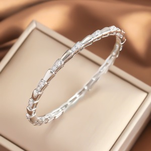 Snake Bone <b>Bracelet</b> Gold <b>Silver</b> Diamond Inlay Women's Fashion <b>Bangle</b> European Style Jewelry - Product Image 3