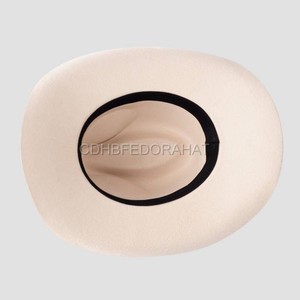 <span class=keywords><strong>Classique</strong></span> 100% Laine Beige Style Occidental Feutre Cowgirl/Cowboy Chapeaux pour Femmes/Hommes - Product Image 3