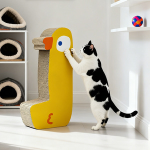 Maßgefertigter Umweltfreundlicher Moderner Kükenförmiger Recycelbarer Wellpappe-Kratzbaum für Katzen Langlebiger Karton-Katzenbaum - Product Image 4