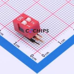 DA-02-R-T DIP Switch Switch Single Pole Single Throw 2 2.54mm 25mA - Product Image 1