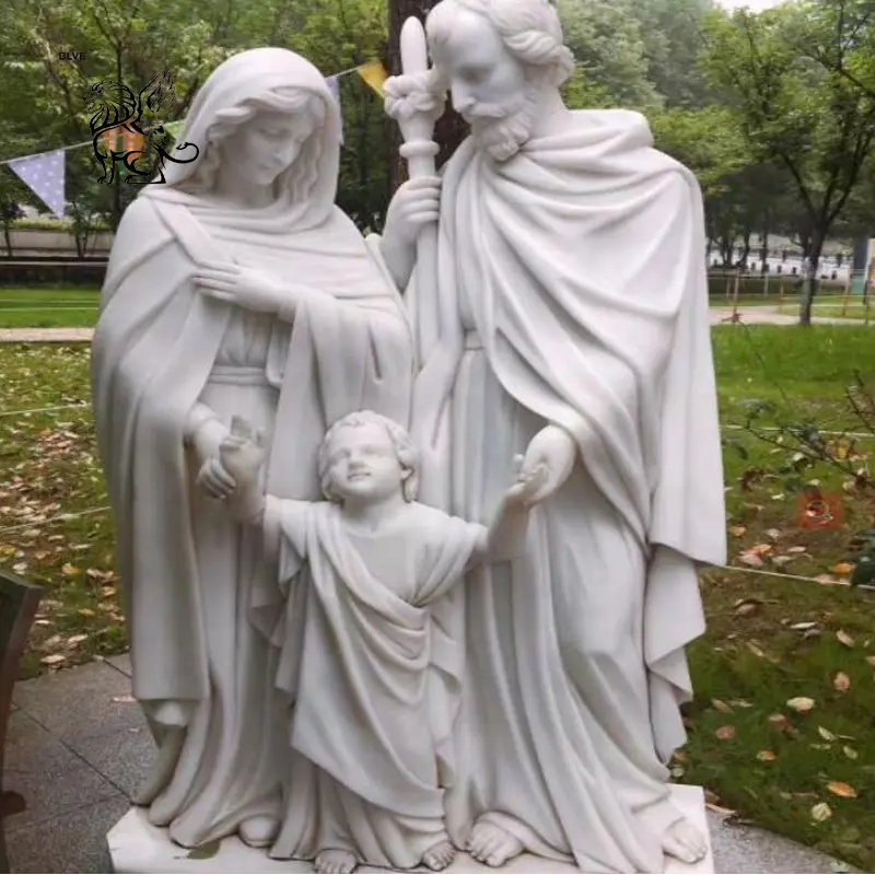 Church Famous Religious Life Size White Marble Saint Joseph Sculpture Catholicism Holy Family St Joseph Statues