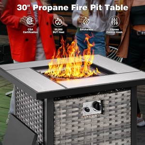 Vimini Rattan divano fuoco Pit mobili Patio <span class=keywords><strong>set</strong></span> da <span class=keywords><strong>giardino</strong></span> sedia girevole esterno terrazza balcone cortile gruppo di posti a sedere - Product Image 3