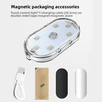 Lampe tactile pour voiture avec éclairage d'ambiance, lumière LED USB adaptable, matériau ABS, installation magnétique/velcro et adhésive