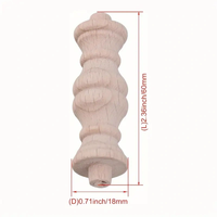 Balustre décoratif en bois gravé à motif floral, non fini, pour suspension murale