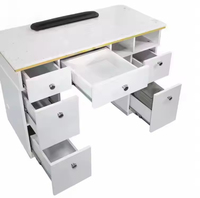 Muebles de salón de belleza de estilo blanco personalizado, MESA DE MANICURA, mesas de uñas baratas
