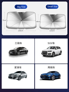 Pare-soleil de voiture avec Logo personnalisé, parapluie de <span class=keywords><strong>Protection</strong></span> <span class=keywords><strong>UV</strong></span>, <span class=keywords><strong>Parasol</strong></span> avant de voiture enduit d'argent - Product Image 4