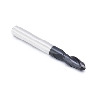 Fraise à queue sphérique HRC55 à 2 dents en carbure monobloc pour usinage CNC du métal