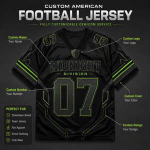 Camiseta de Fútbol Americano Negra Personalizada, de Manga Corta, Estampada, Estilo Urbano, Hip Hop, Vintage, para Fanáticos - Product Image 6