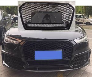 빠른 배송 A6 S6 앞 범퍼 벌집 그릴 RS6 봐 ABS 광택 블랙 메쉬 그릴 아우디 A6 S6 C7.5 2016 2017 2018 - Product Image 4
