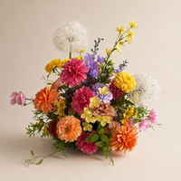Boule de fleurs artificielles personnalisée PPS, rose, orange, colorée, arrangement floral pour la décoration de table de mariage ou d'événement